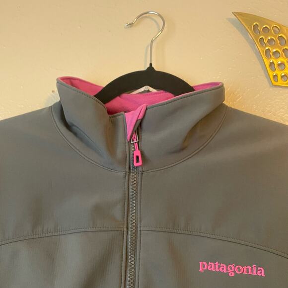 Patagonia Adze Jacket size Large Gray and Pink Versatile Softshell - Picture 3 of 8